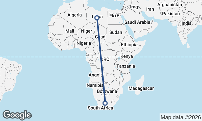 Libya to South Africa