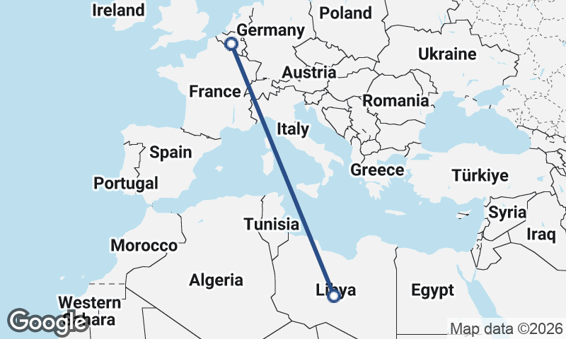 Libya to Belgium