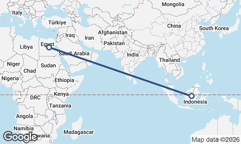 Egypt to Indonesia