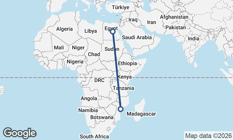 Egypt to Mozambique