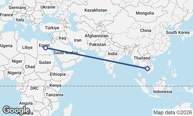 Egypt to Cambodia