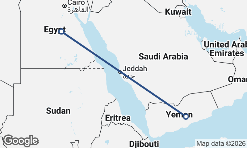 Egypt to Yemen