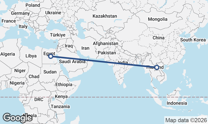 Egypt to Laos