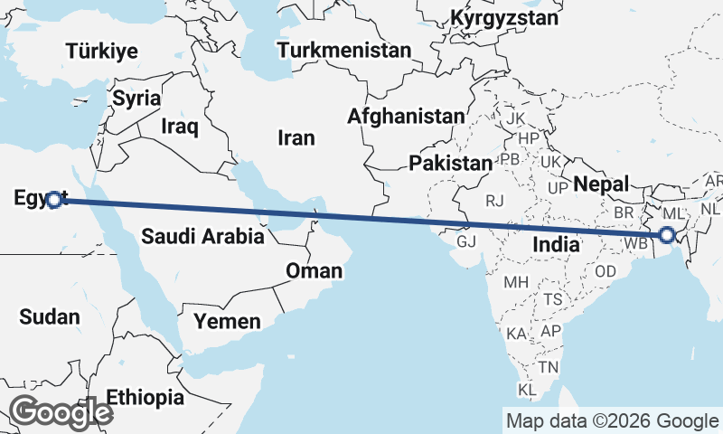 Egypt to Bangladesh