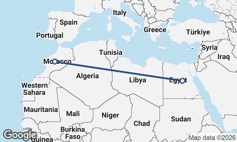 Egypt to Morocco