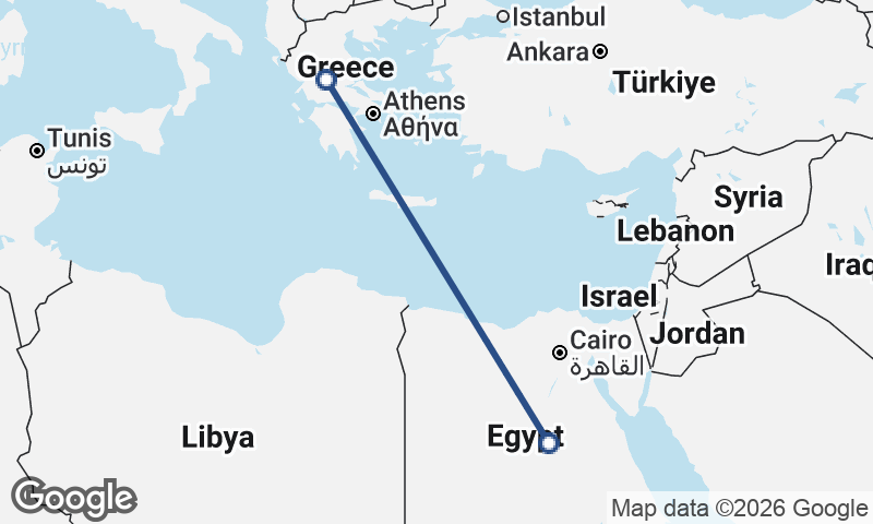 Egypt to Greece