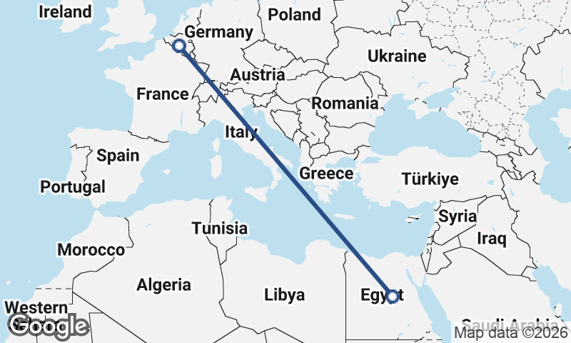 Egypt to Belgium