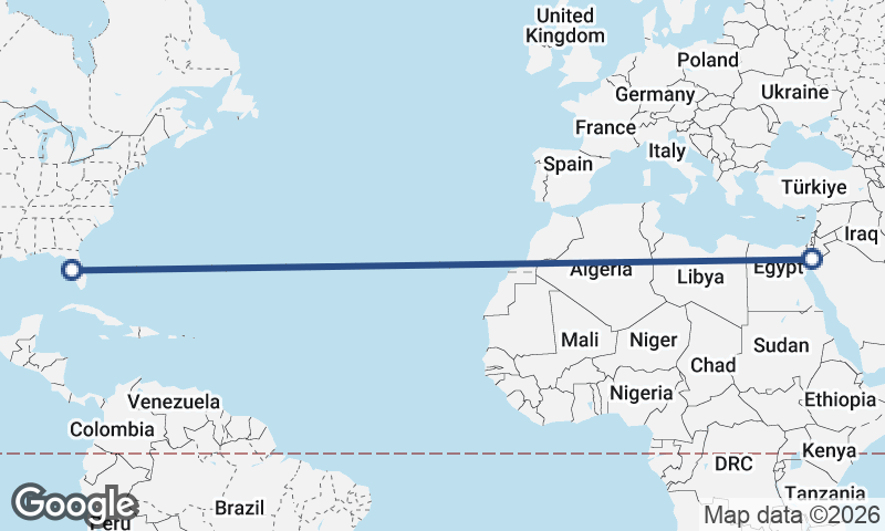 Tampa to Al ‘Aqabah