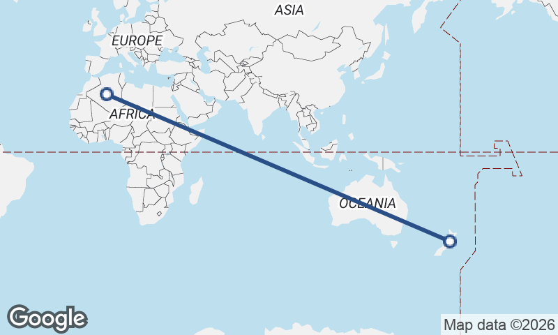 Algeria to New Zealand