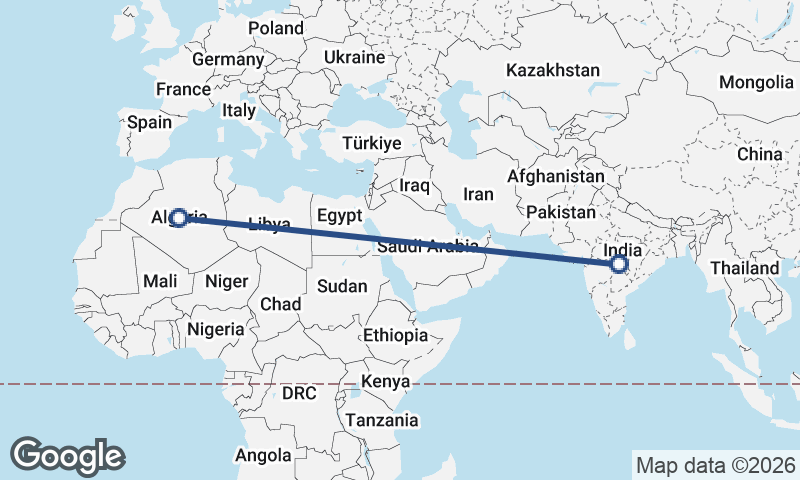Algeria to India