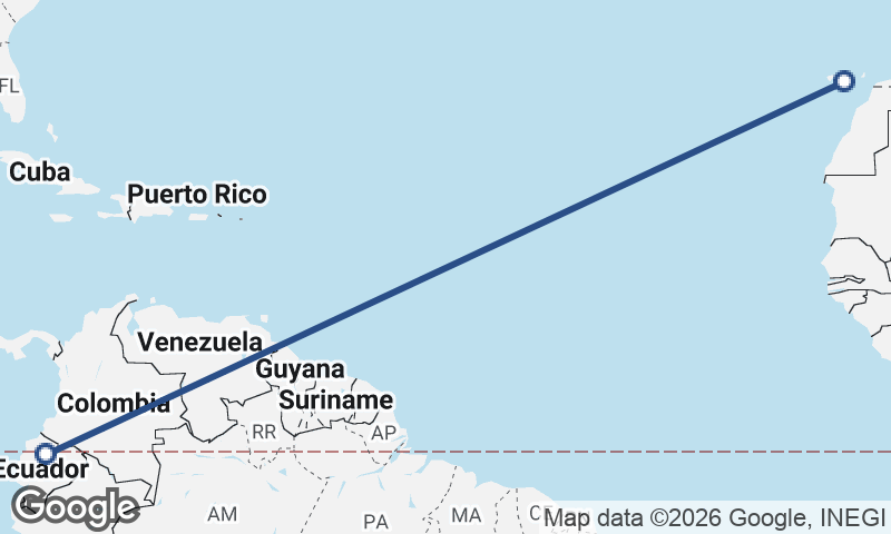 Las Palmas de Gran Canaria to Quito