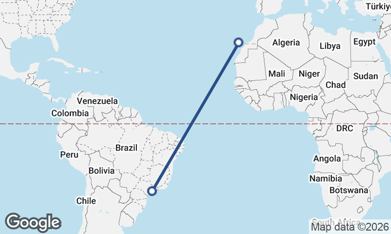 Las Palmas de Gran Canaria to São Paulo