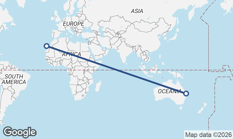 Las Palmas de Gran Canaria to Brisbane