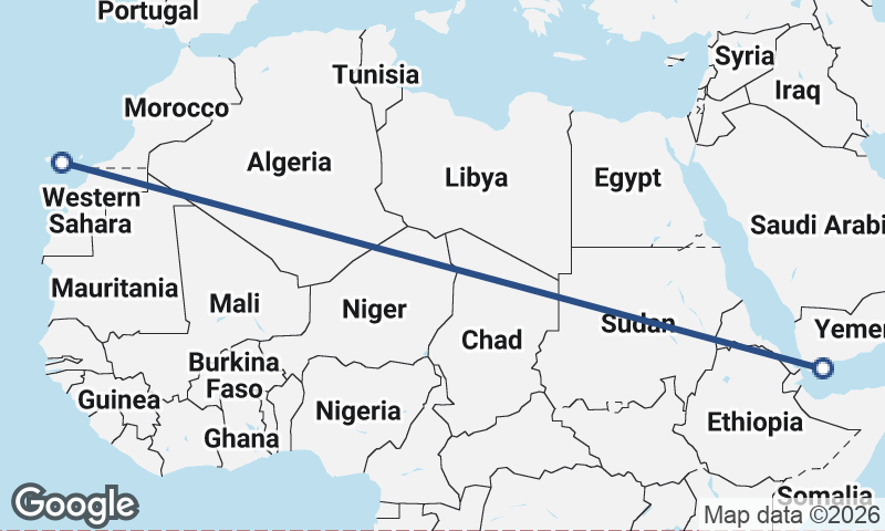 Las Palmas de Gran Canaria to Aden