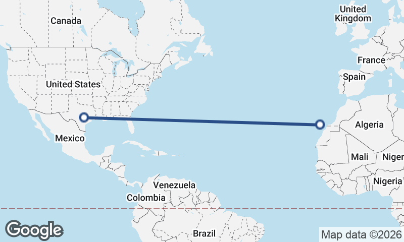 Las Palmas de Gran Canaria to Austin