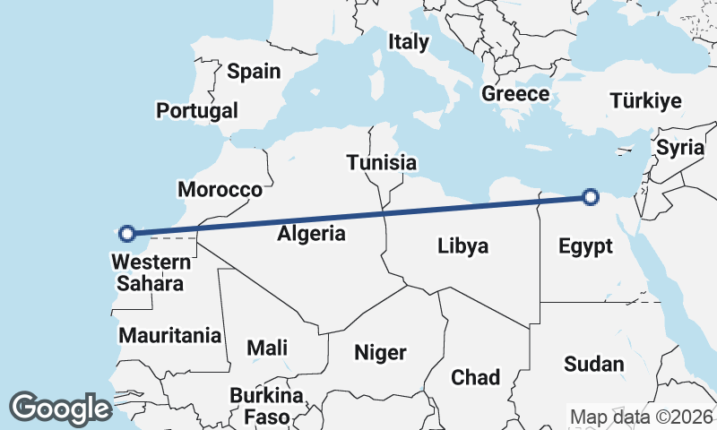 Las Palmas de Gran Canaria to Alexandria