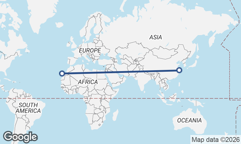 Las Palmas de Gran Canaria to Shanghai