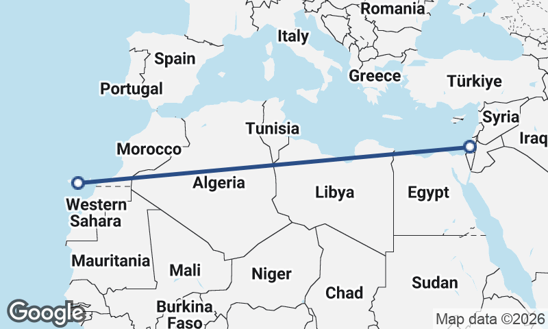 Las Palmas de Gran Canaria to Tel Aviv-Yafo