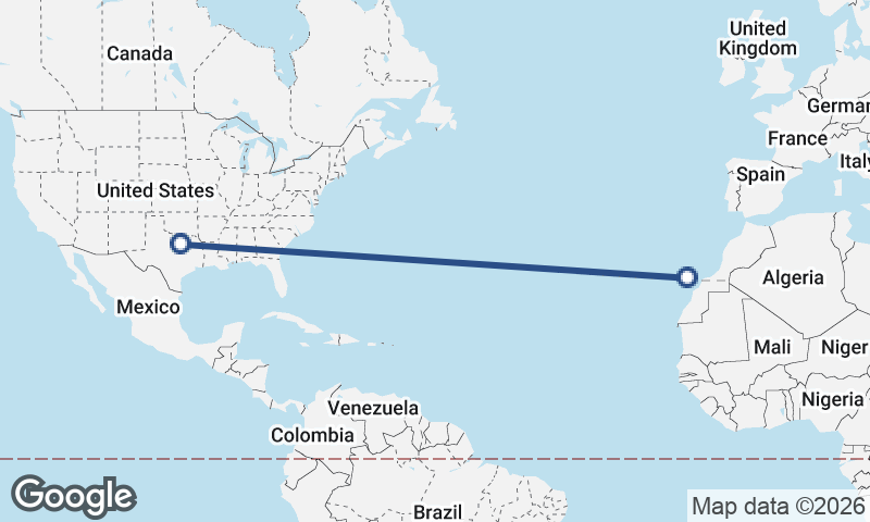 Las Palmas de Gran Canaria to Fort Worth