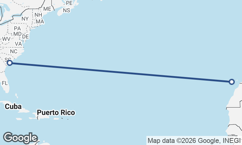 Las Palmas de Gran Canaria to Charleston