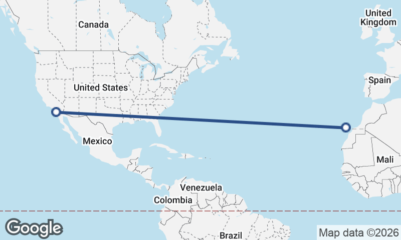 Las Palmas de Gran Canaria to San Diego