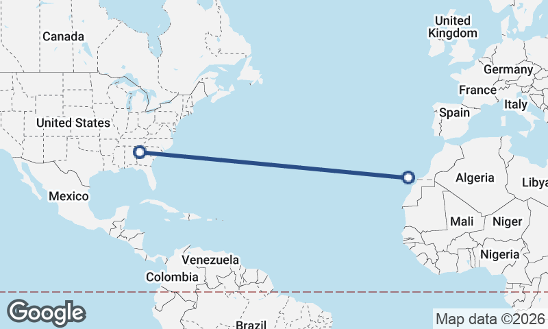 Las Palmas de Gran Canaria to Atlanta