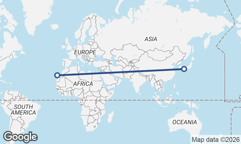 Las Palmas de Gran Canaria to Hiroshima