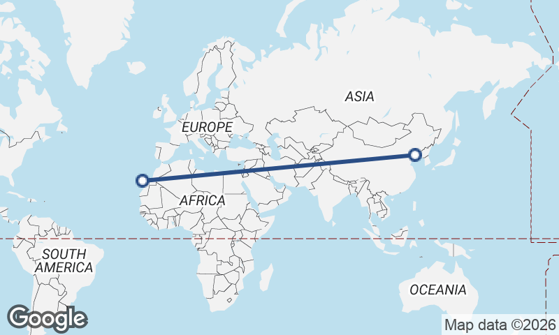 Las Palmas de Gran Canaria to Dalian