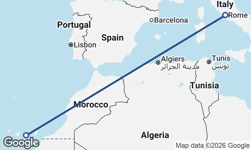Las Palmas de Gran Canaria to Rome