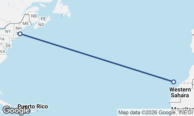Las Palmas de Gran Canaria to Boston