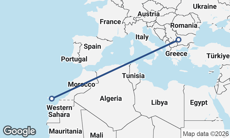 Las Palmas de Gran Canaria to Sofia