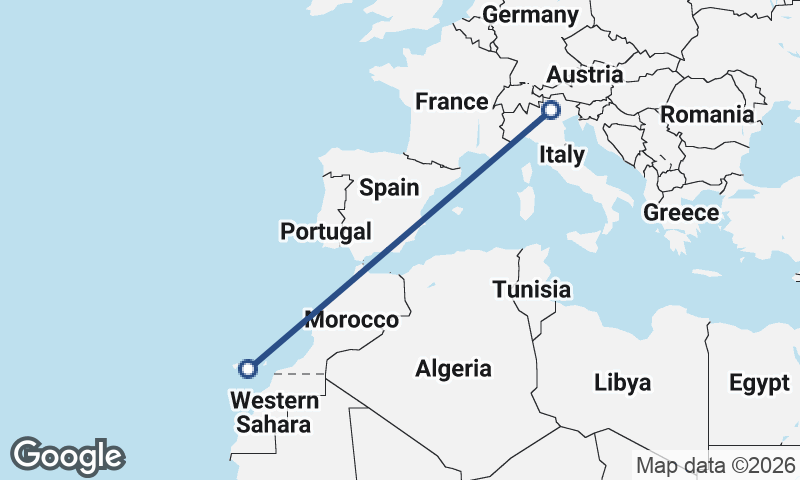 Las Palmas de Gran Canaria to Trento
