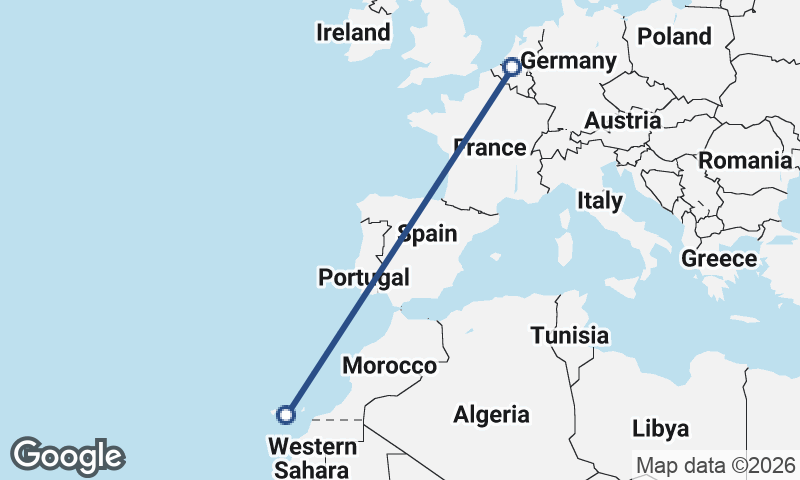 Las Palmas de Gran Canaria to Antwerp