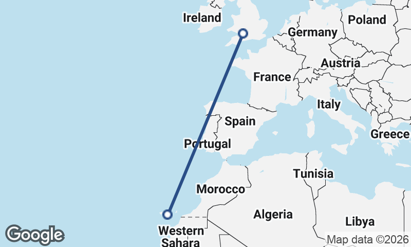 Las Palmas de Gran Canaria to Bristol