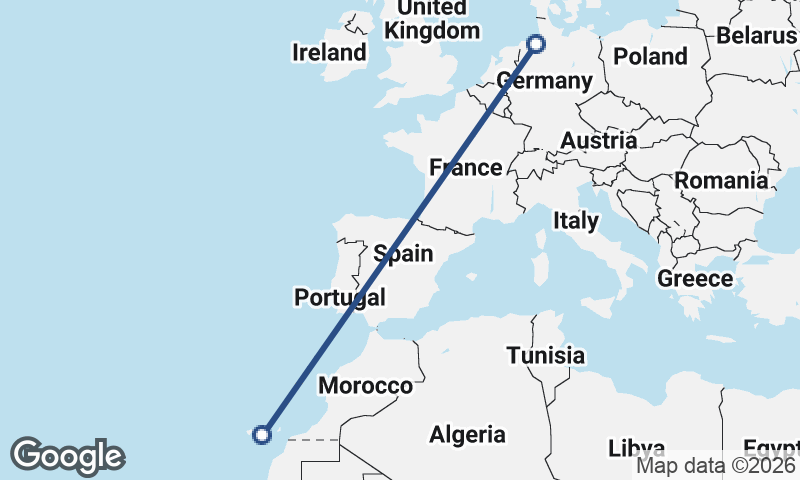 Las Palmas de Gran Canaria to Bremerhaven