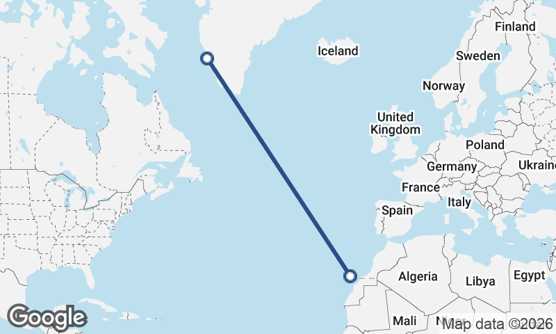 Las Palmas de Gran Canaria to Nuuk