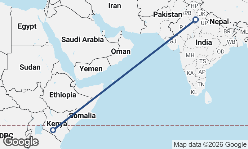 Delhi to Nairobi