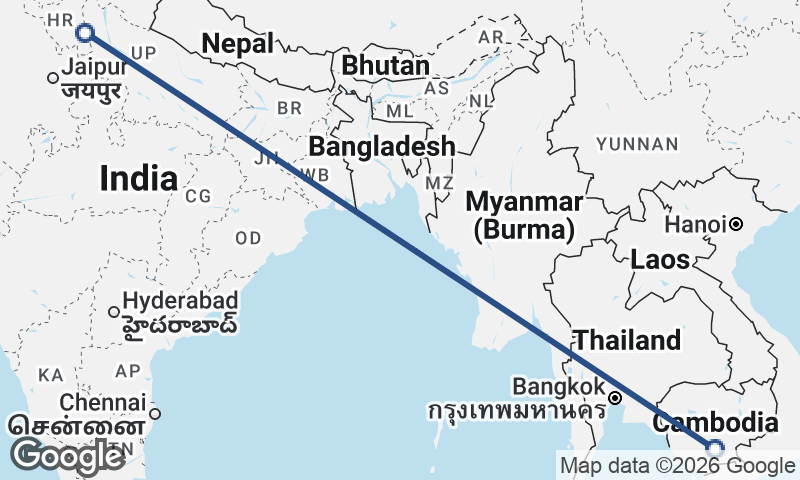 Delhi to Phnom Penh