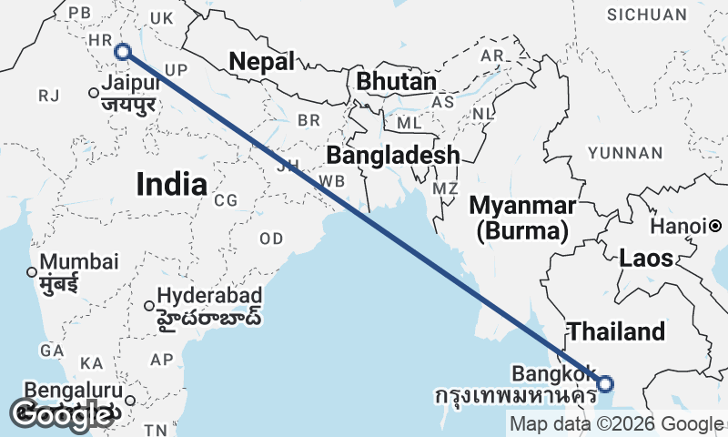 Delhi to Bangkok