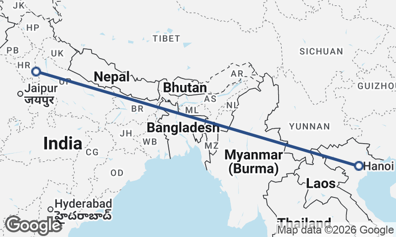 Delhi to Hanoi