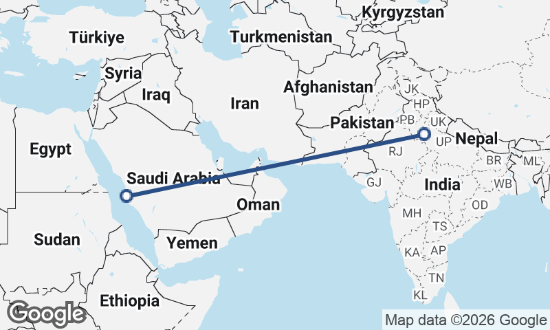 Delhi to Jeddah
