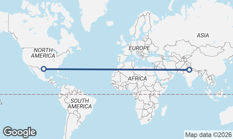 Delhi to San Antonio