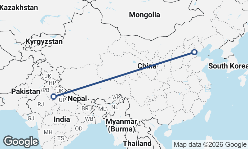 Delhi to Tianjin
