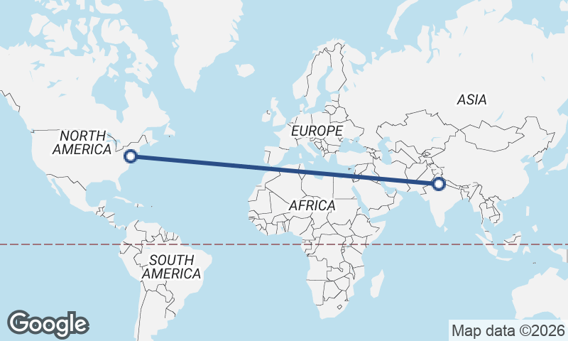 Delhi to Philadelphia