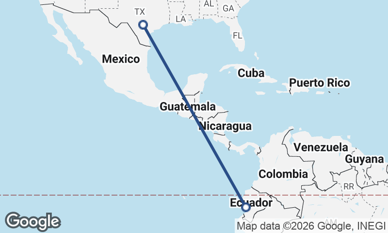 San Antonio to Guayaquil