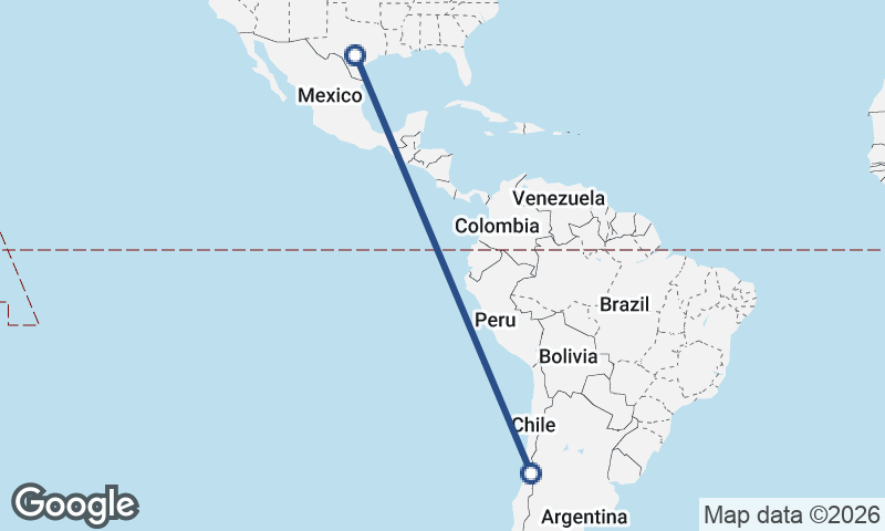 San Antonio to Santiago