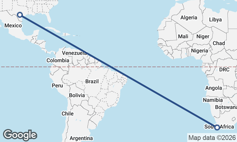 San Antonio to Cape Town