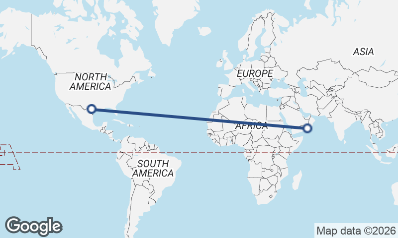 San Antonio to Şalālah