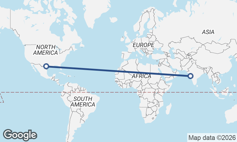 San Antonio to Mumbai