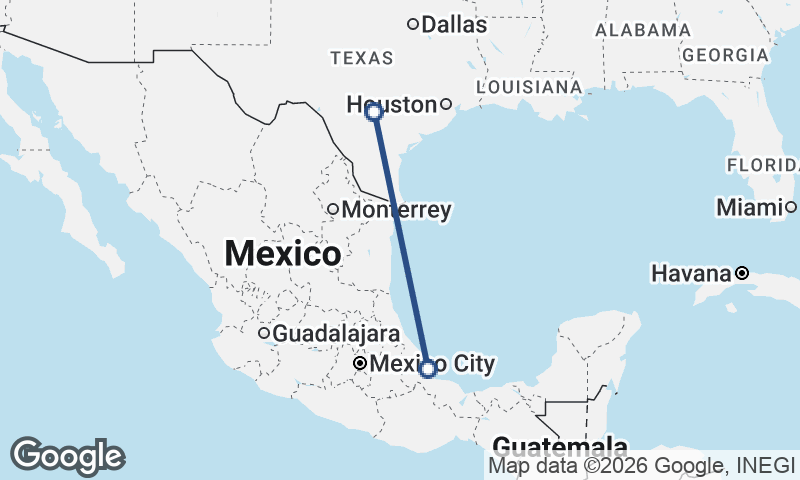 San Antonio to Veracruz